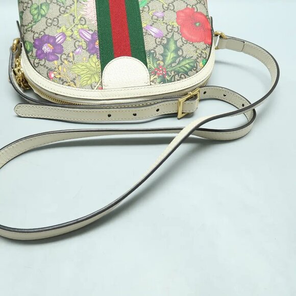 GUCCI Ophidia Dome Brown Flora Canvas Shoulder Bag 1189-022125 - Picture 7 of 11